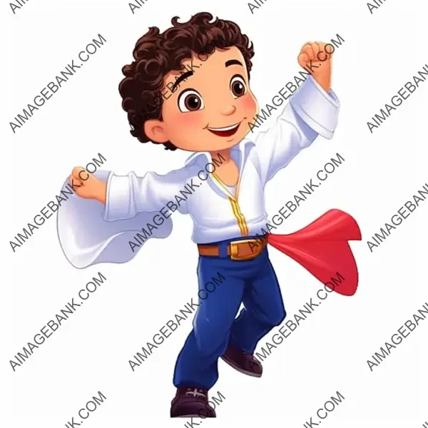 Year-Old Boy in a Northern Sailor Costume Cartoon