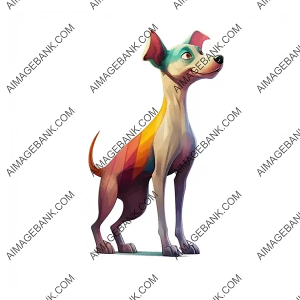 Adorable Cartoon of a Cute Hairless Dog in Disney Style