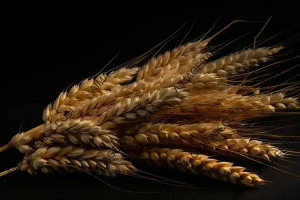 White Background Featuring a Cluster of Wheat