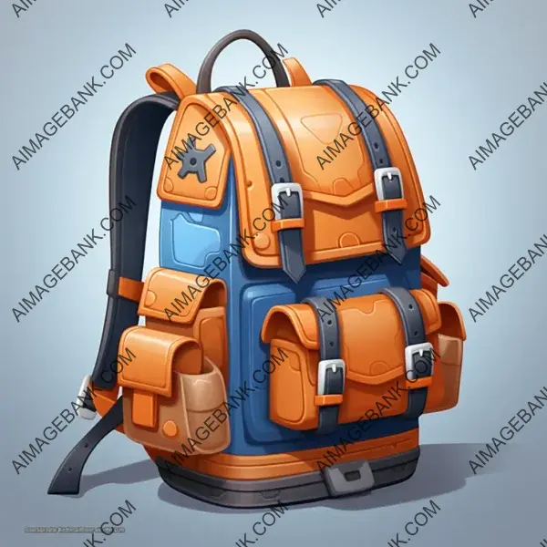 Game Icon of a Backpack with Casual Style Props