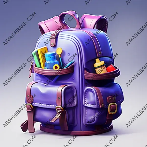 Casual Style Game Icon Featuring a Backpack with Props