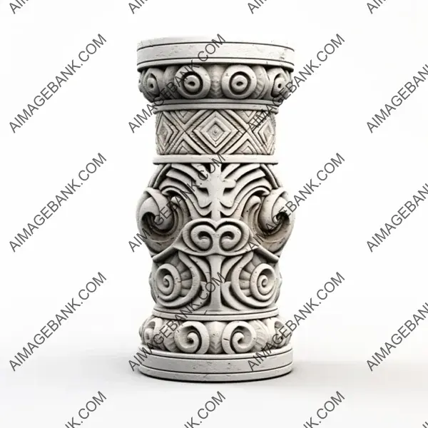 Historical Elegance: High-Detail Indian Concrete Pillar