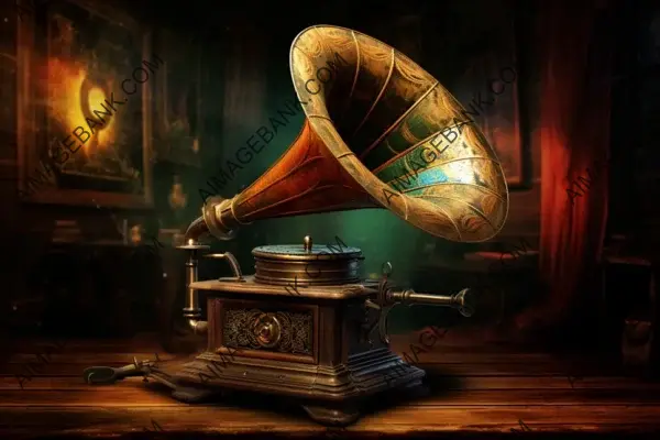 Retro Vibes Reimagined: Digital Art of an Old Phonograph