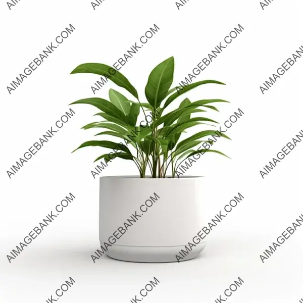 Green Oasis: Pot Plant Foliage on White