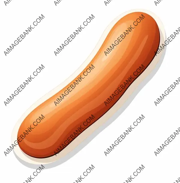 Tasty Temptation: Stylish White Background Sausage Sticker