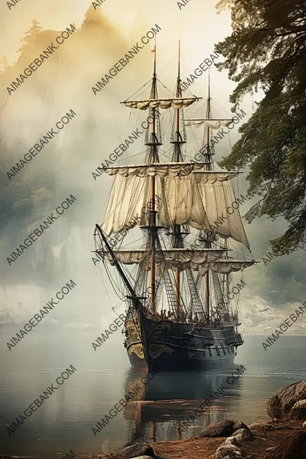 A Piece of Maritime History: Vintage Photo of an Old Pirate Ship