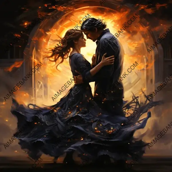 Dance of Love: Celestial Art Featuring Two Scorpio Zodiac