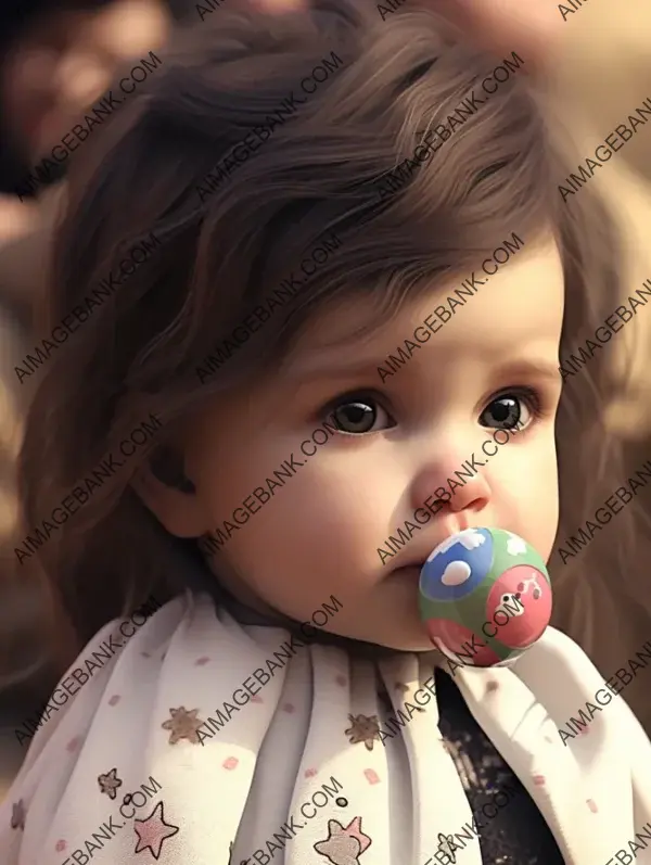 Portrait of a Young Iraqi Girl with a Pacifier