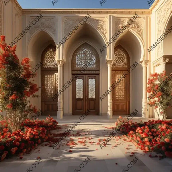 Wooden Elegance: Traditional Persian House Entrance Door