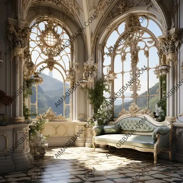 A Journey in Ultra High Resolution: Exploring Stylized Rococo Interior