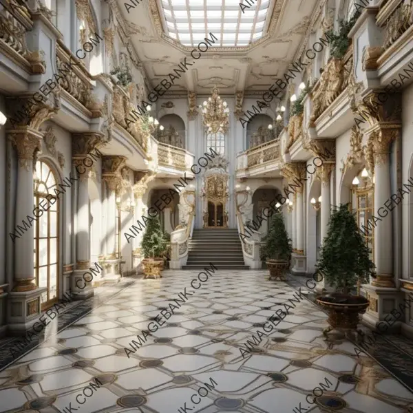 Stylized Rococo Interior in Ultra High Resolution: A Captivating View