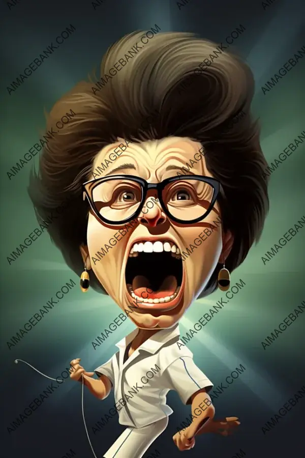 Billie Jean King: Sporting Artistry in Caricature Form