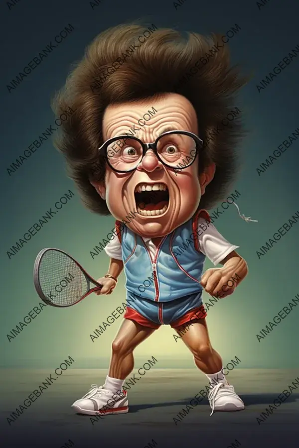 Billie Jean King: A Sporting Marvel in Caricature