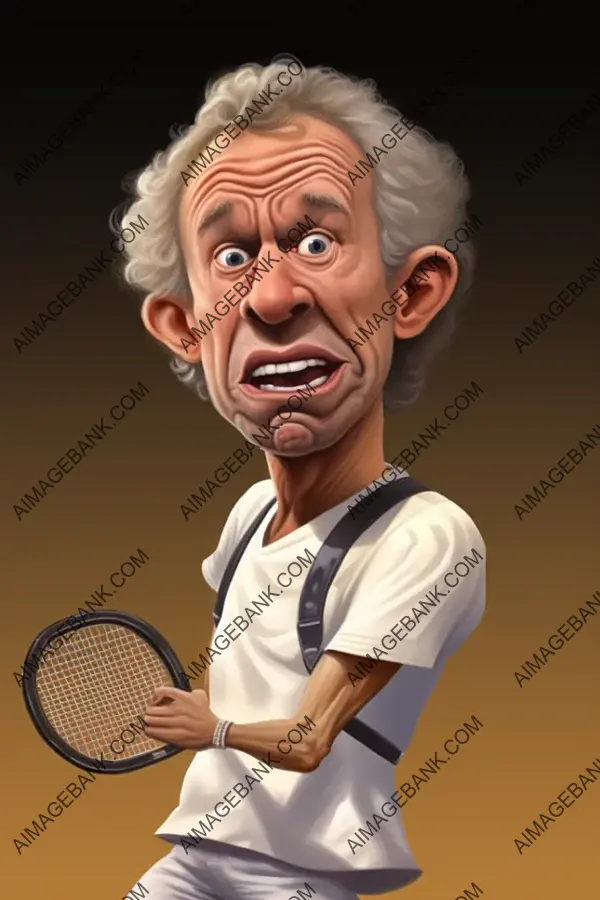 John McEnroe Caricature: Tennis Legend&#8217;s Artistic Portrait