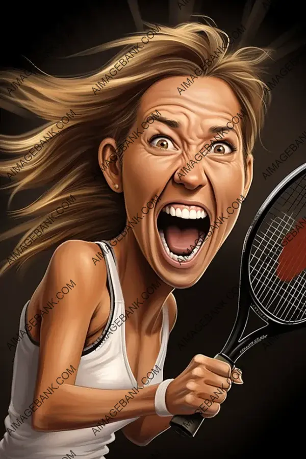 Justine Henin&#8217;s Tennis Triumphs in Captivating Artistic Caricature