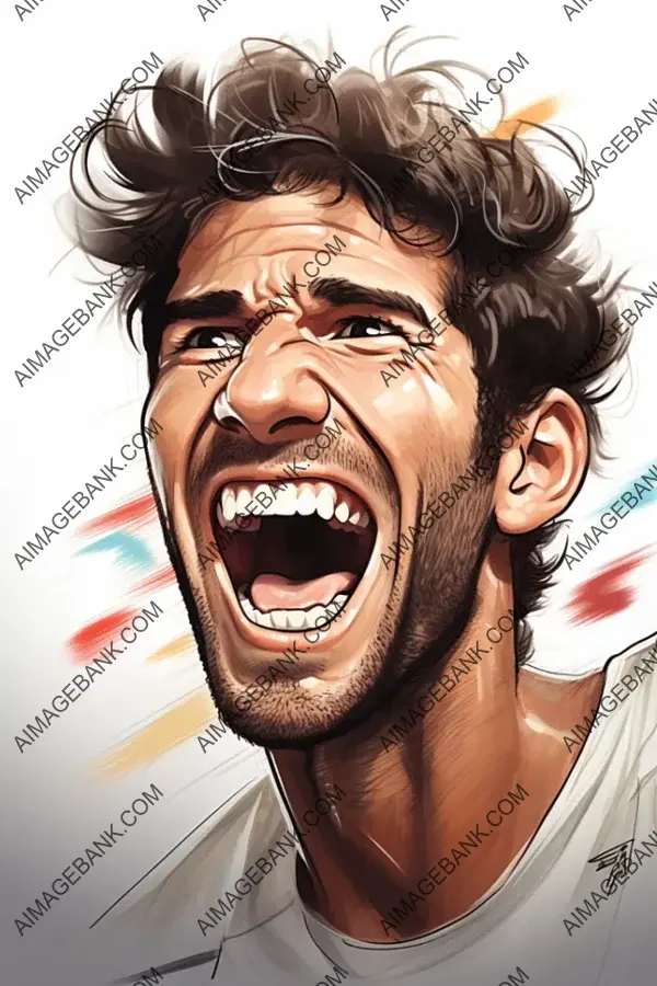 Karen Khachanov Caricature: Tennis Sensation in Art