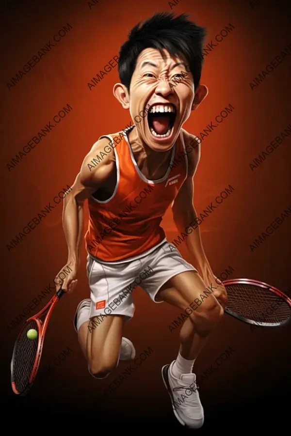 Kei Nishikori&#8217;s Tennis Journey in Unique Artistic Caricature