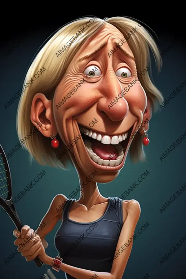 Martina Navratilova Caricature: Tennis Royalty in Art