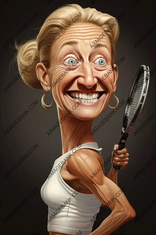 Mary Pierce in Caricatures: Tennis&#8217;s Fierce Competitor