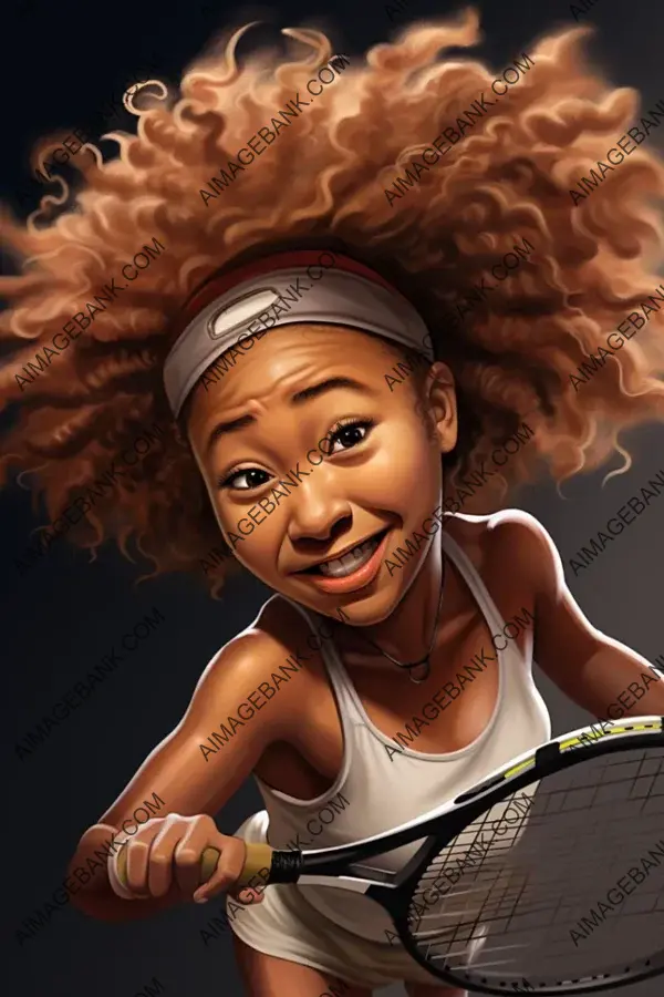 Naomi Osaka in Caricatures: Tennis Star in Artistry