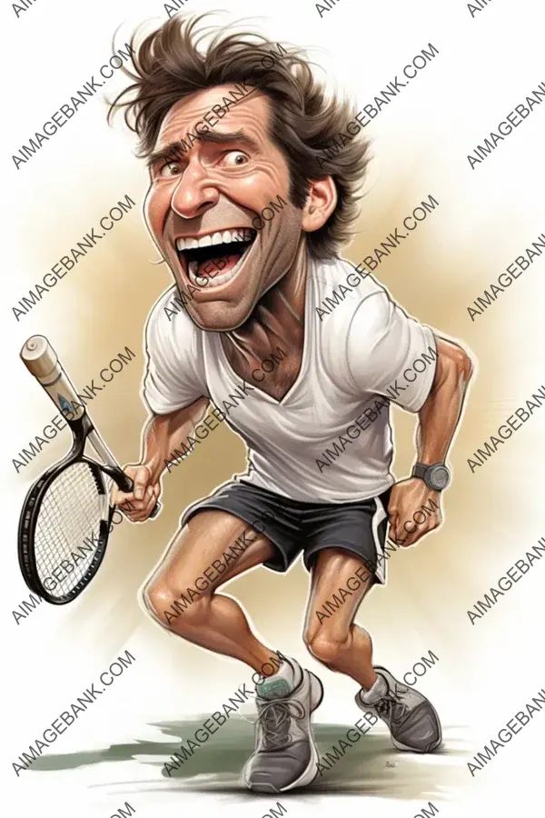 Patrick Rafter Caricature: Tennis&#8217;s Australian Hero in Art