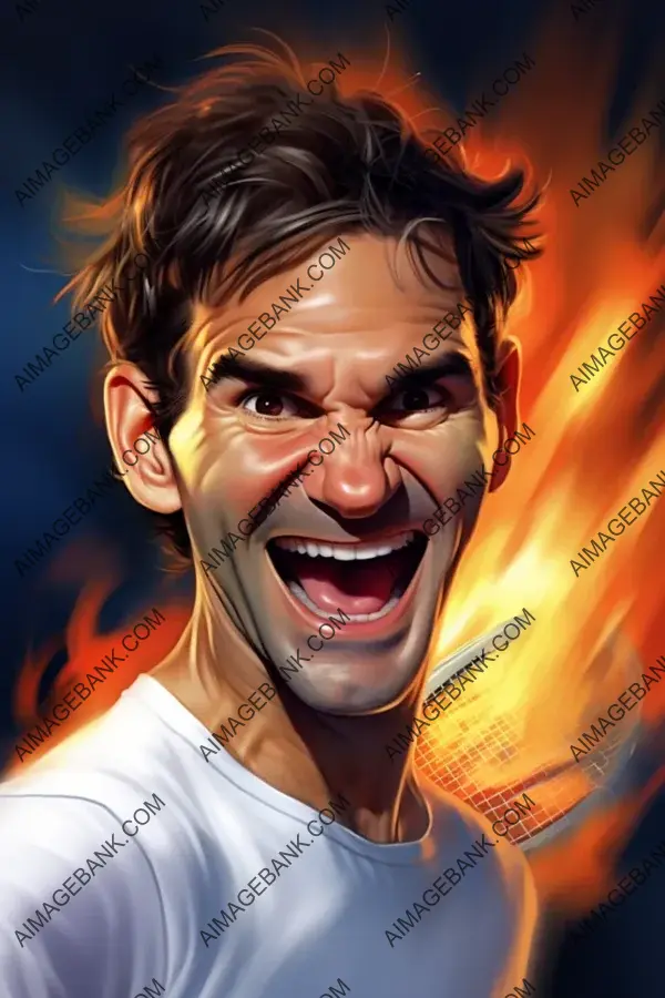 Roger Federer Art: Expressing Tennis Elegance in Caricatures