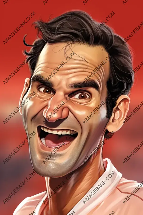 Roger Federer in Caricatures: Tennis&#8217;s Timeless Icon in Art