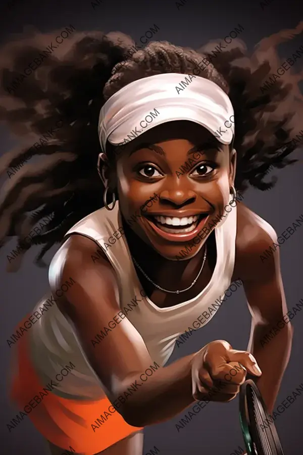 Sloane Stephens in Caricatures: Tennis&#8217;s Rising Star in Art