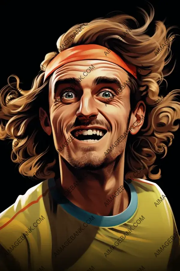 Stefanos Tsitsipas Art: Capturing Tennis&#8217;s Rising Star in Caricatures