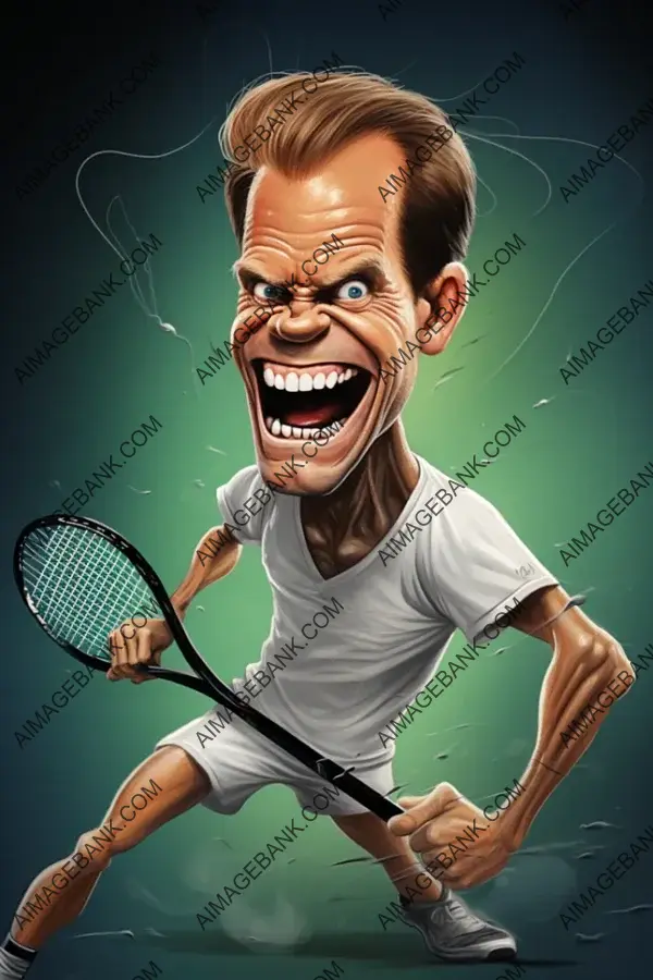 Stefan Edberg in Caricatures: Tennis&#8217;s Elegant Champion in Art