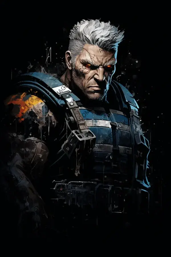 Cable from Marvel: A Dynamic Rough Painting