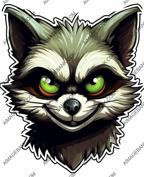 Alien Raccoon Sticker Designed in Peter Bagge&#8217;s Unique Style