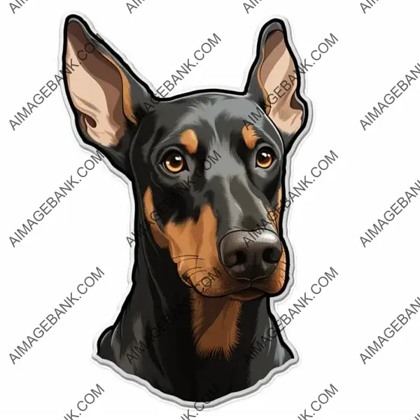 Sticker of a doberman