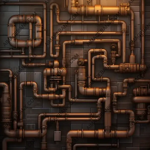 Apocalyptic Wall with Full Pipes Texture