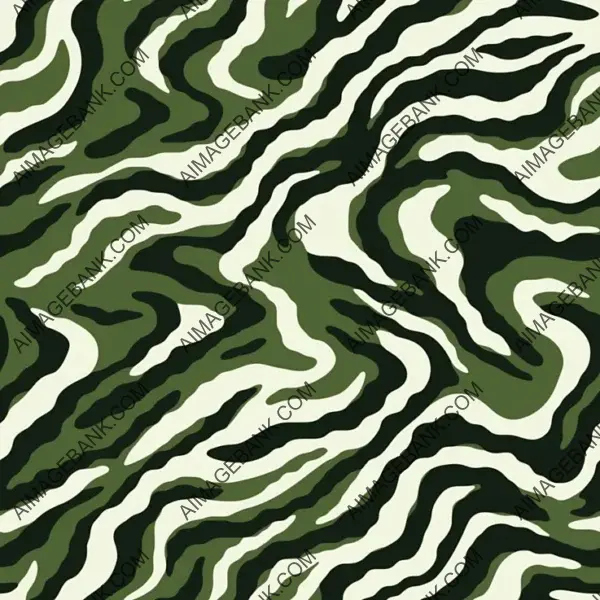 Moss Green Zebra Print on Textured Tiles