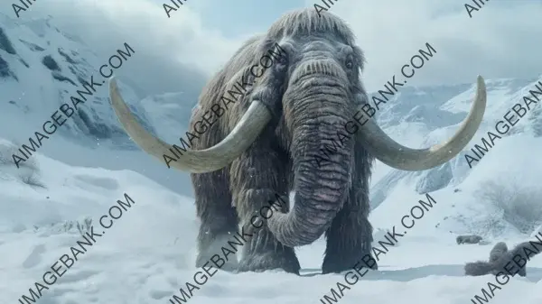 Majestic Woolly Mammoth in Arctic Snow &#8211; Wallpaper