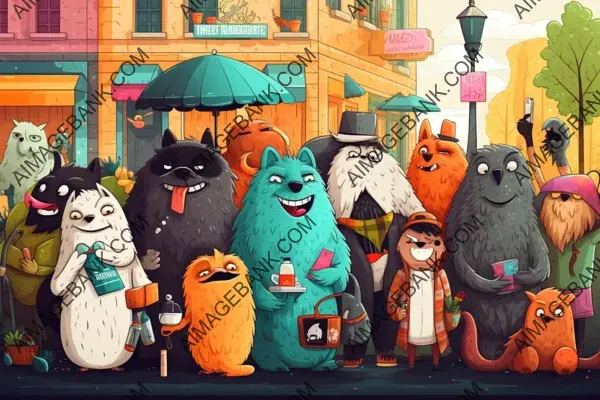 Dive into a Crowd of Cute Cartoon Animals Talking in Wallpaper