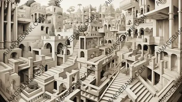 Explore the Optical Puzzles and Surreal Realities of Escher&#8217;s Geometric Illusions in Wallpaper