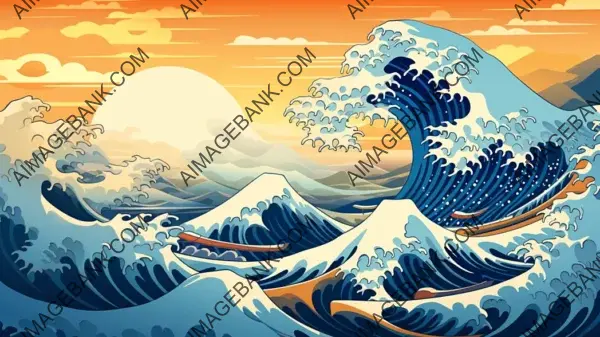 Dive into the Masterful Depiction of Nature&#8217;s Power in Hokusai&#8217;s Great Wave with Wallpaper