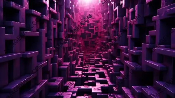 Explore the Intriguing and Mysterious Labyrinth of a Hypnotic Maze in Fuchsia Hues with Wallpaper