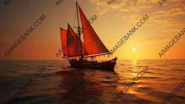 Step into the Calm and Serene Waters with a Large Sailing Boat in Wallpaper