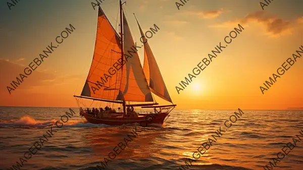 Explore the Minimalist and Tranquil Scene of a Large Sailing Boat with Wallpaper