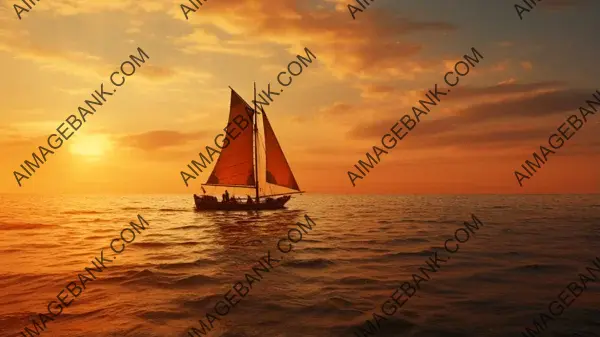 Step into the Calm and Serene Waters with a Large Sailing Boat in Wallpaper