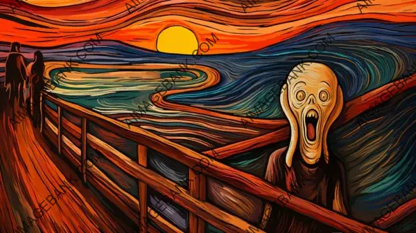 Step into the Tormented and Frenzied World of &#8220;The Scream&#8221; with Wallpaper