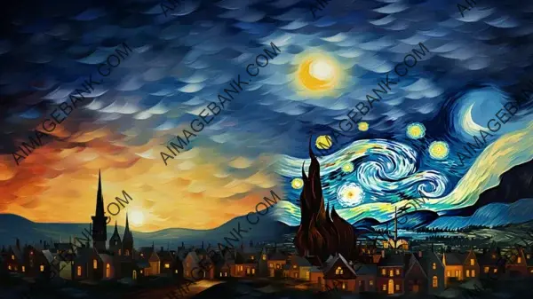 Step into Vincent van Gogh&#8217;s Starry Night with This Wallpaper.