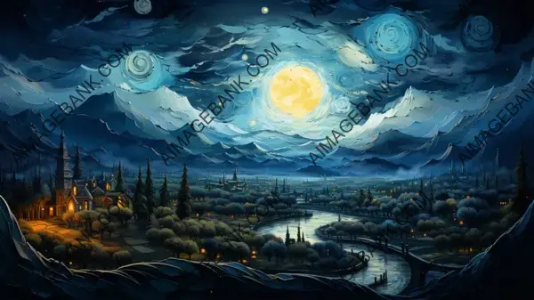 Immerse Yourself in the Beauty of Vincent van Gogh&#8217;s Starry Night in This Wallpaper.