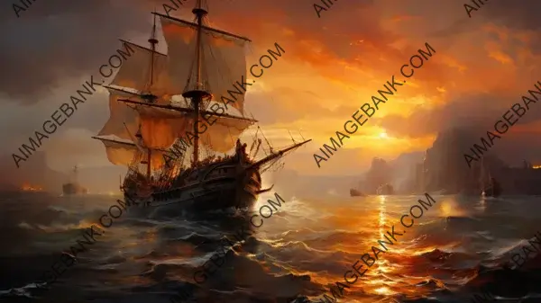 Dive into the Beauty of Turner&#8217;s Nautical Art in This Wallpaper.