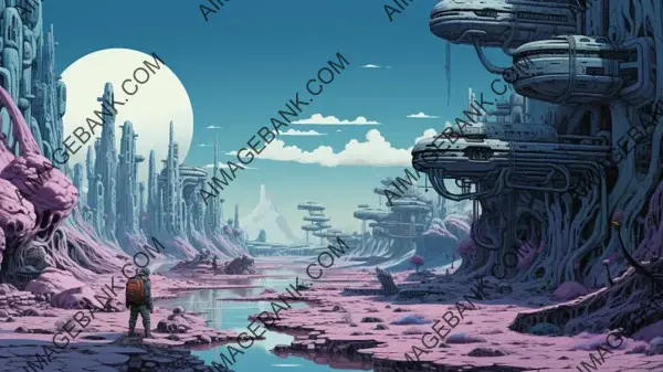 Explore the Mind-Expanding Sci-Fi Realms Created by Moebius with Mesmerizing Wallpaper.