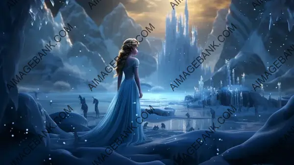 Discover the artistic details of the magical poster wallpaper for &#8216;Frozen&#8217; with Elsa.