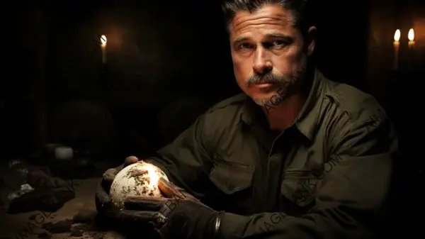 Uncover the craft of a tense wallpaper inspired by Brad Pitt in &#8216;Inglourious Basterds.&#8217;